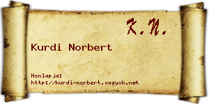 Kurdi Norbert névjegykártya